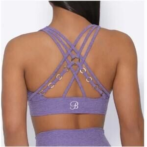 Bombshell Sportswear Angel Sports Bra Violet Purple Womens Small